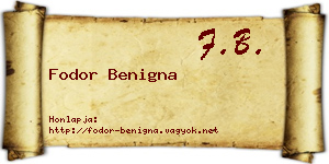 Fodor Benigna névjegykártya